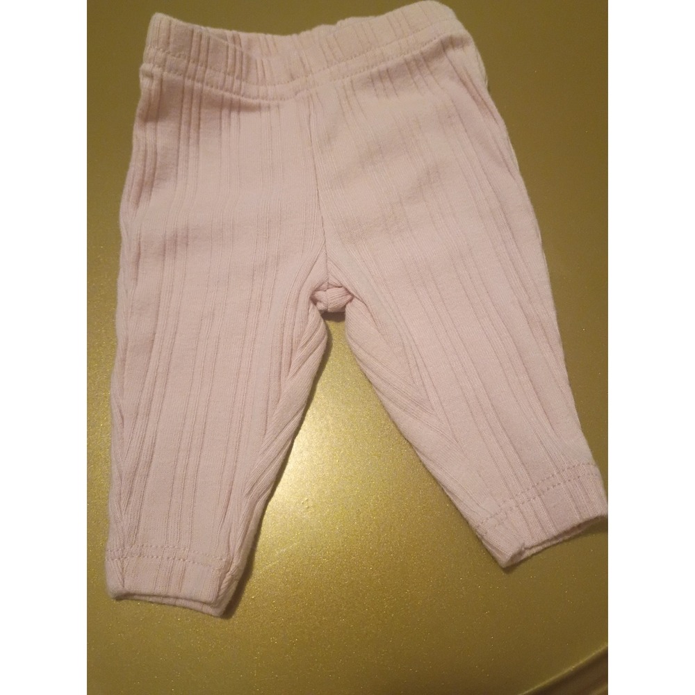 Child of Mine by Carters Baby Girl Preemie Pink Ribbed Leggings Pants P 0m